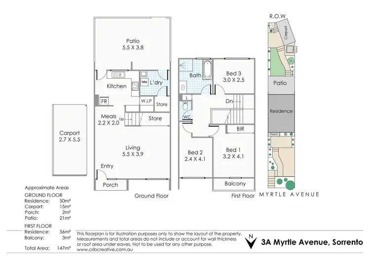 Floorplan of Homely townhouse listing, 3a Myrtle Avenue, Sorrento WA 6020