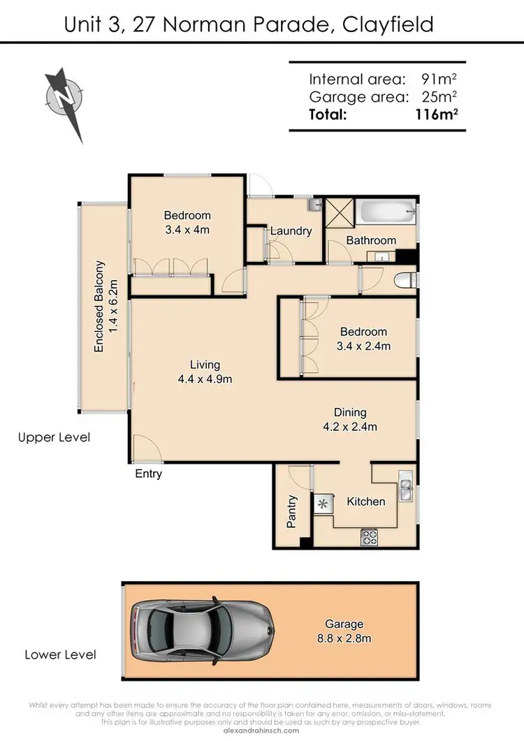 Floorplan of Homely unit listing, 3/27 Norman Parade, Clayfield QLD 4011