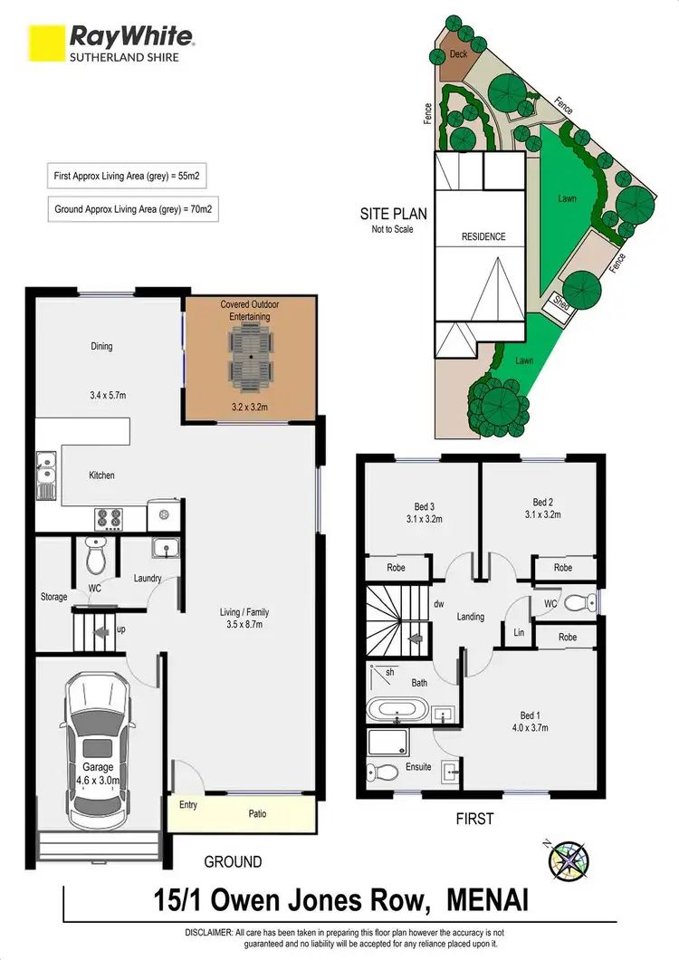 Floorplan of Homely townhouse listing, 15/1 Owen Jones Row, Menai NSW 2234