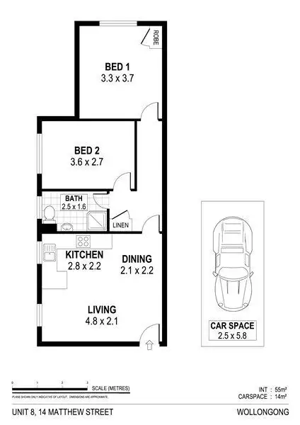 Floorplan of Homely unit listing, 8/14 Matthews Street, Wollongong NSW 2500