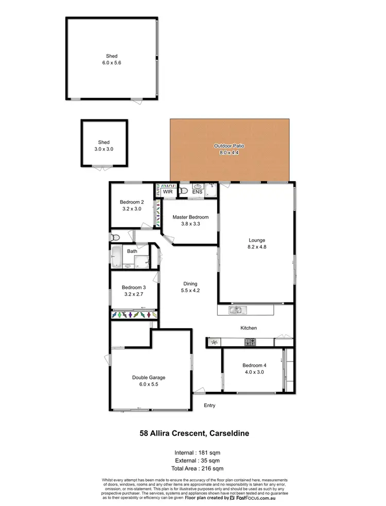 Floorplan of Homely house listing, 58 Allira Crescent, Carseldine QLD 4034