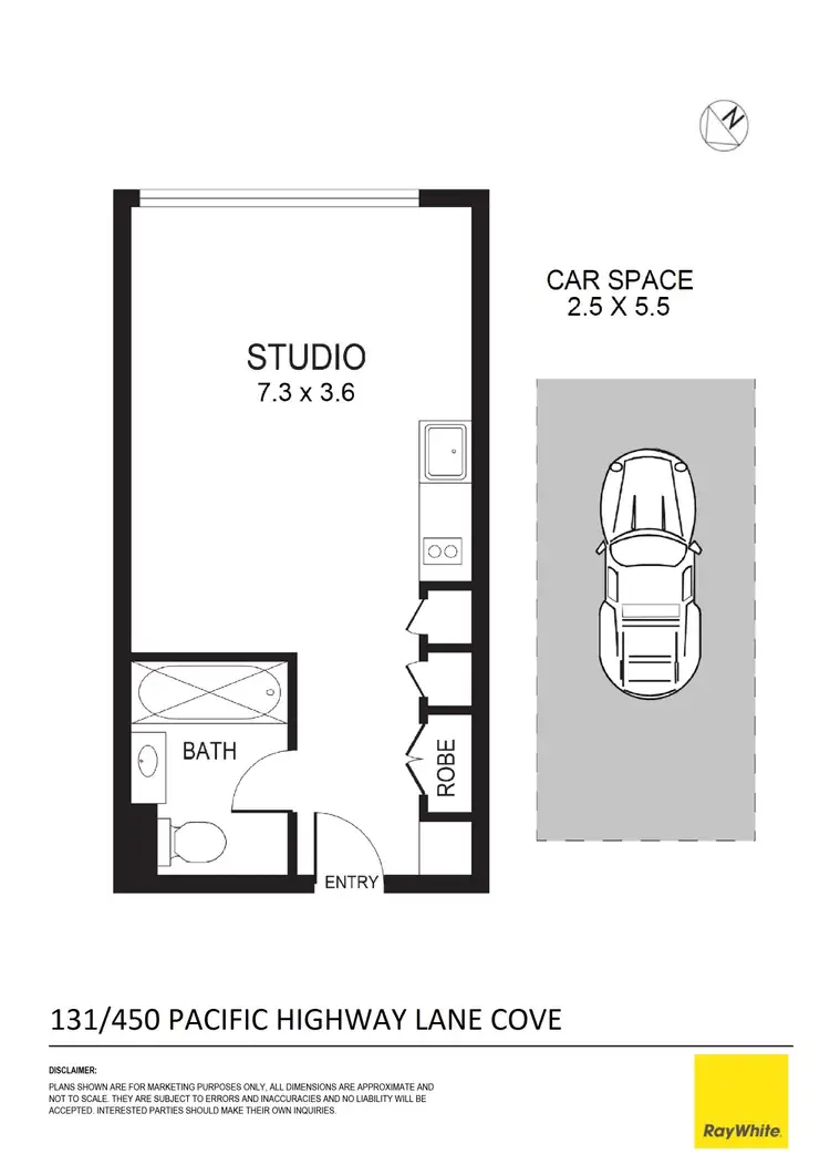 Floorplan of Homely studio listing, 131/450 Pacific Highway, Lane Cove NSW 2066
