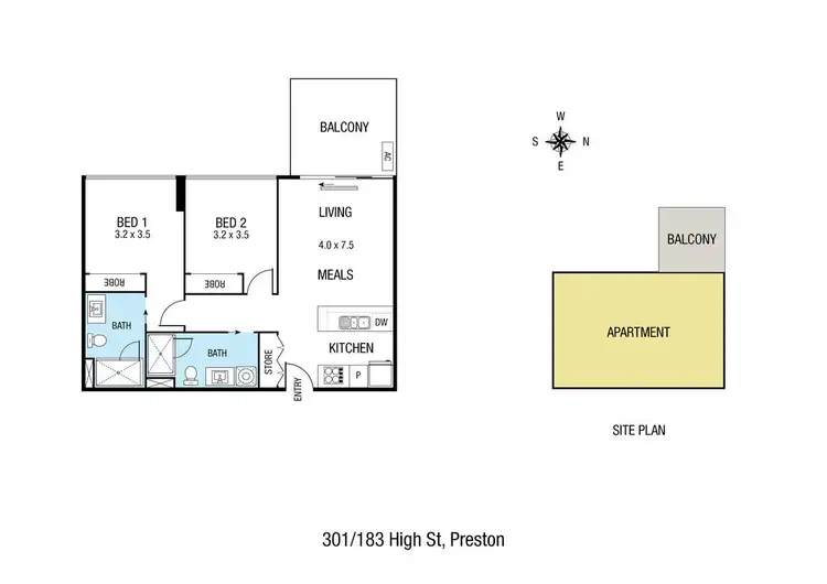 Floorplan of Homely apartment listing, 301/183 High Street, Preston VIC 3072
