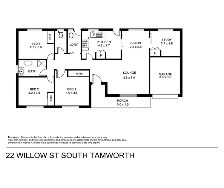 Floorplan of Homely house listing, 22 Willow Street, Tamworth NSW 2340