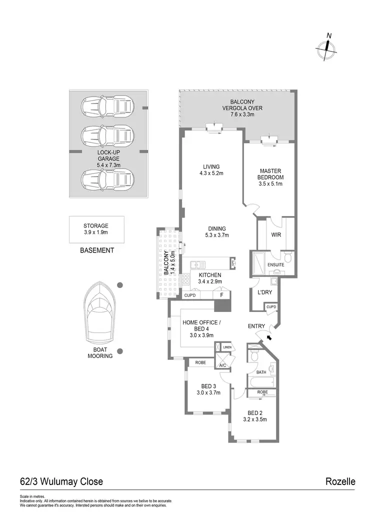 Floorplan of Homely apartment listing, 62/3 Wulumay Close, Rozelle NSW 2039