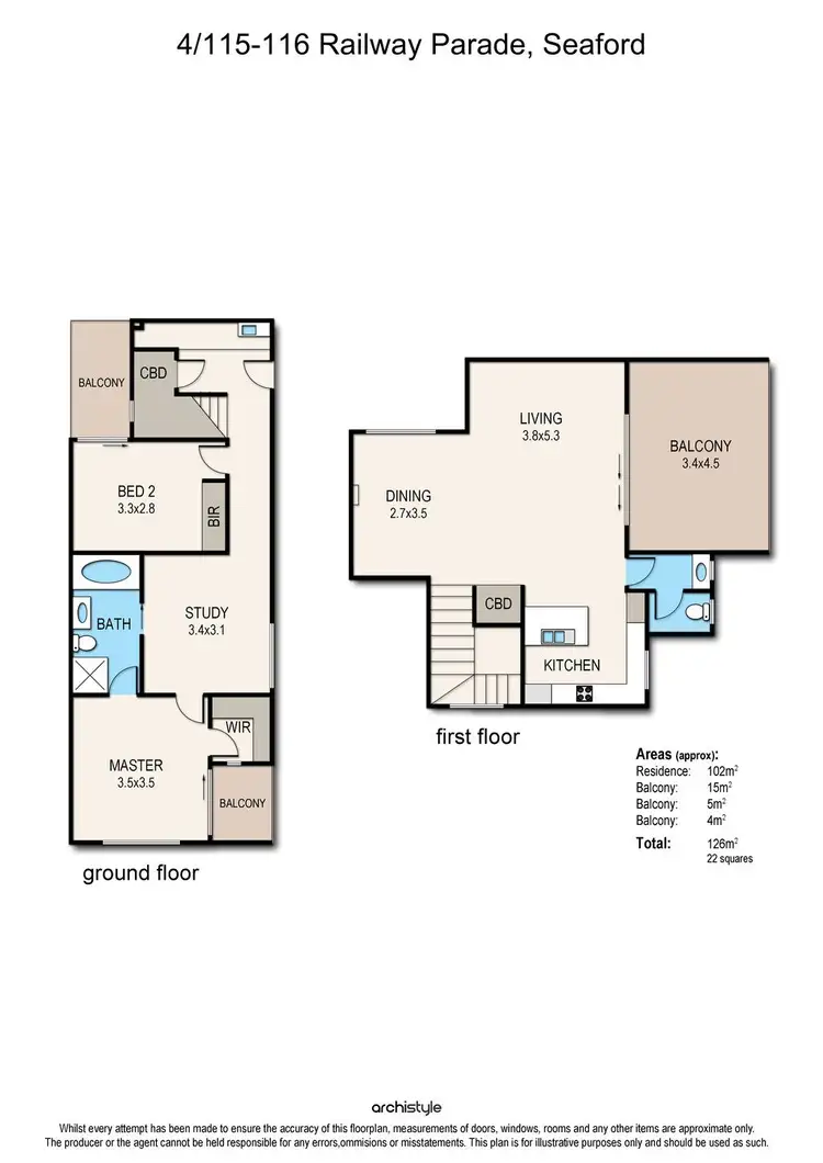 Floorplan of Homely unit listing, 4/115-116 Railway Parade, Seaford VIC 3198