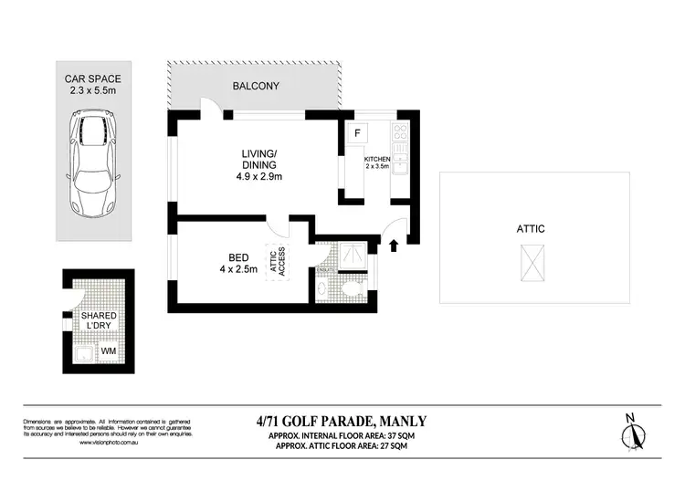 Floorplan of Homely unit listing, 4/71 Golf Parade, Manly NSW 2095
