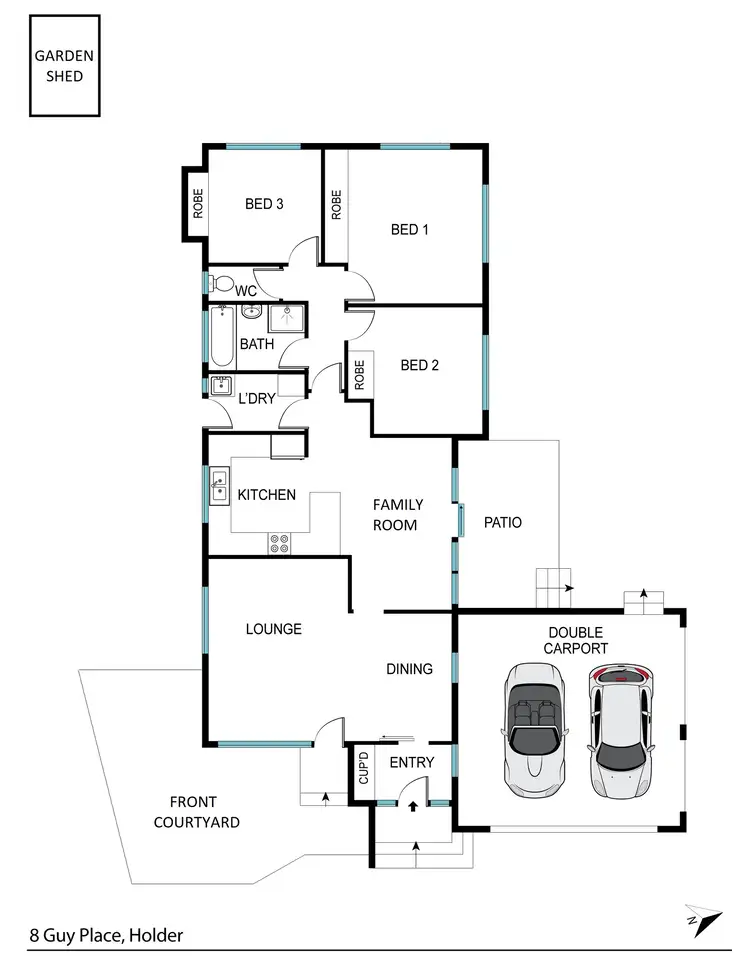 Floorplan of Homely house listing, 8 Guy Place, Holder ACT 2611