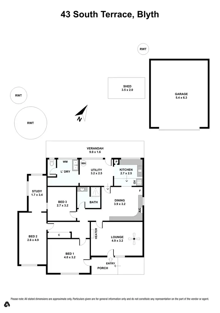 Floorplan of Homely house listing, 43 South Terrace, Blyth SA 5462