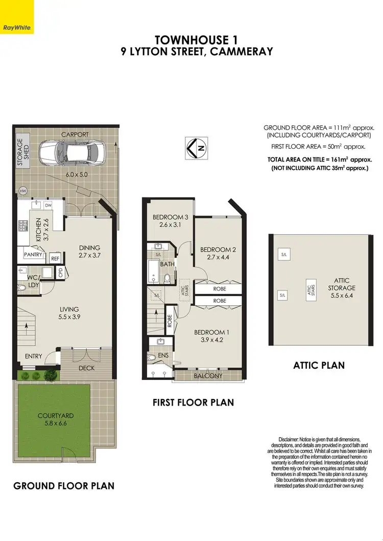 Floorplan of Homely townhouse listing, 1/9 Lytton Street, Cammeray NSW 2062