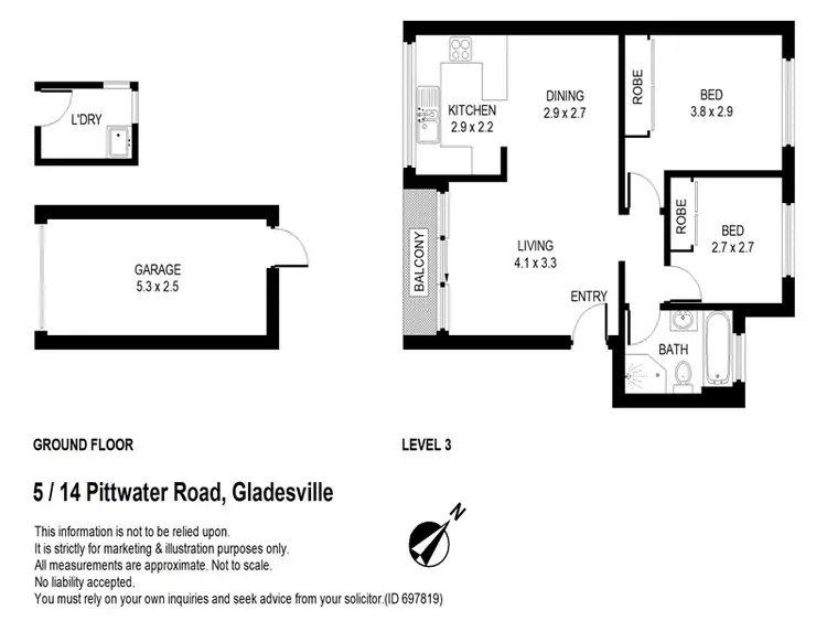 Floorplan of Homely apartment listing, 5/14 Pittwater Road, Gladesville NSW 2111