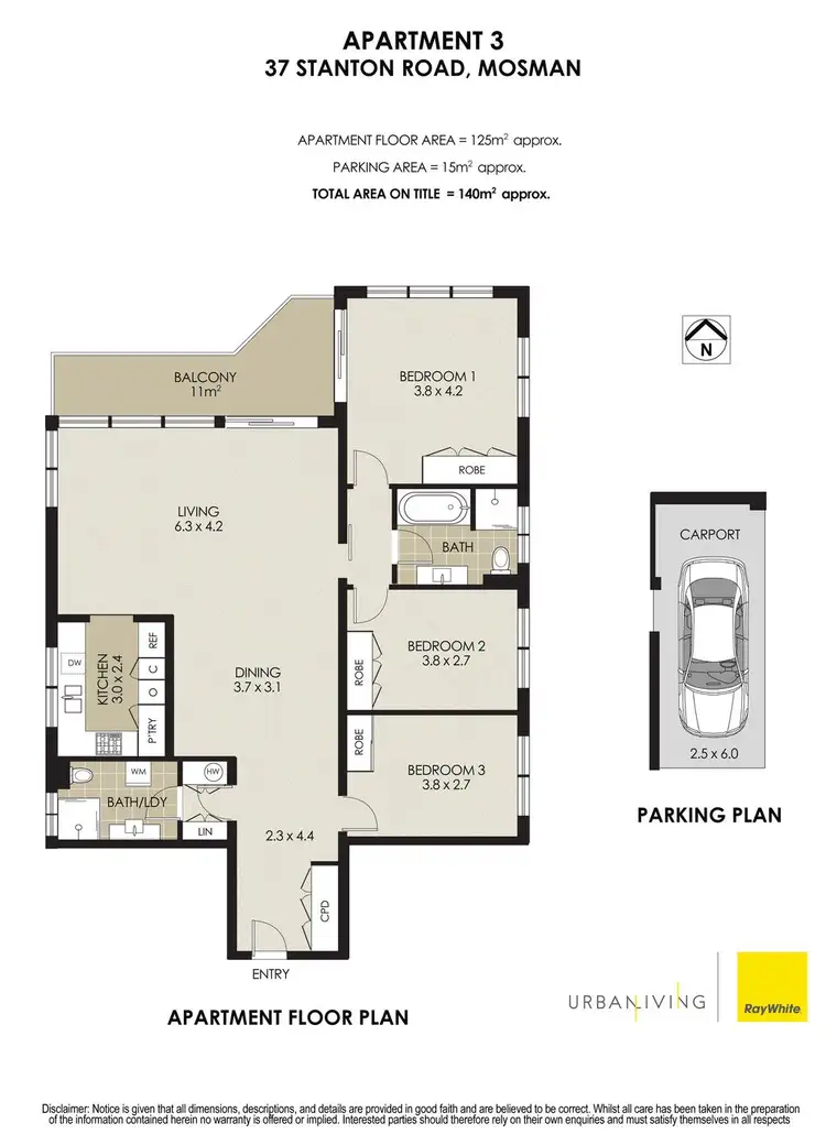 Floorplan of Homely apartment listing, 3/37 Stanton Road, Mosman NSW 2088