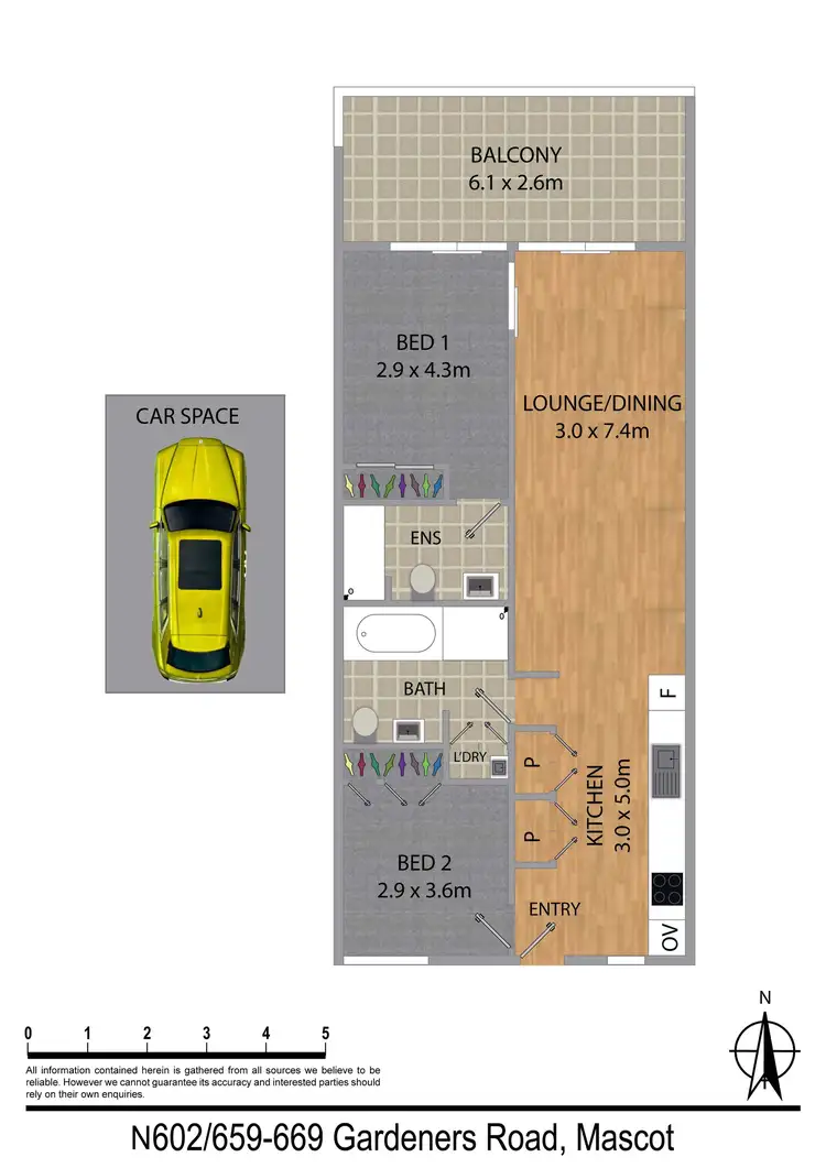 Floorplan of Homely apartment listing, 602/659-669 Gardeners Road, Mascot NSW 2020