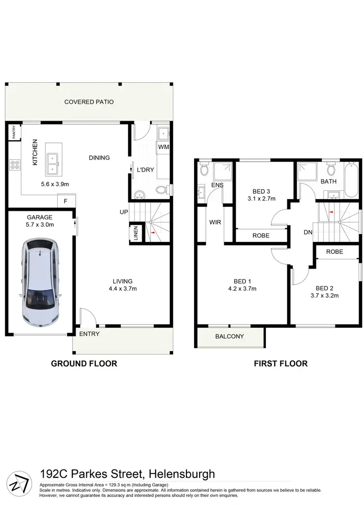Floorplan of Homely semi-detached listing, 192C Parkes Street, Helensburgh NSW 2508