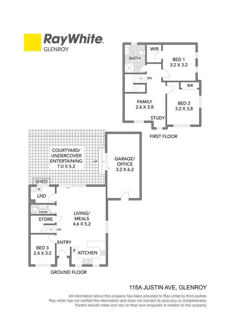 Floorplan of Homely townhouse listing, 115A Justin Avenue, Glenroy VIC 3046