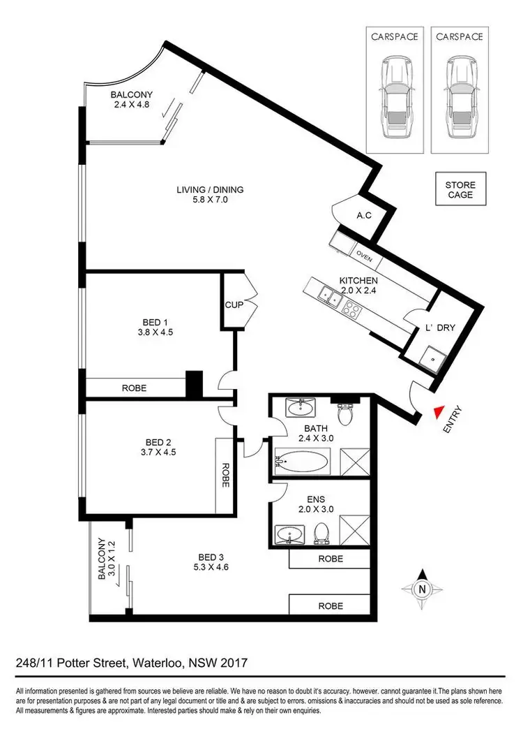 Floorplan of Homely apartment listing, 248/11 Potter Street, Waterloo NSW 2017