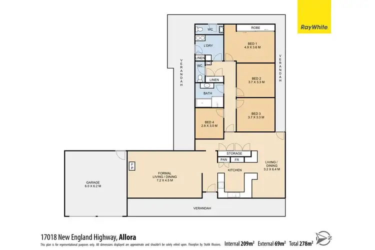 Floorplan of Homely rural property listing, 17018 New England Highway, Allora QLD 4362