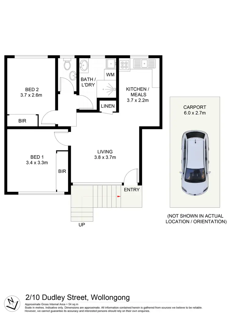 Floorplan of Homely unit listing, 2/10 Dudley Street, Wollongong NSW 2500