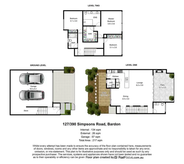 Floorplan of Homely townhouse listing, 127/390 Simpsons Road, Bardon QLD 4065