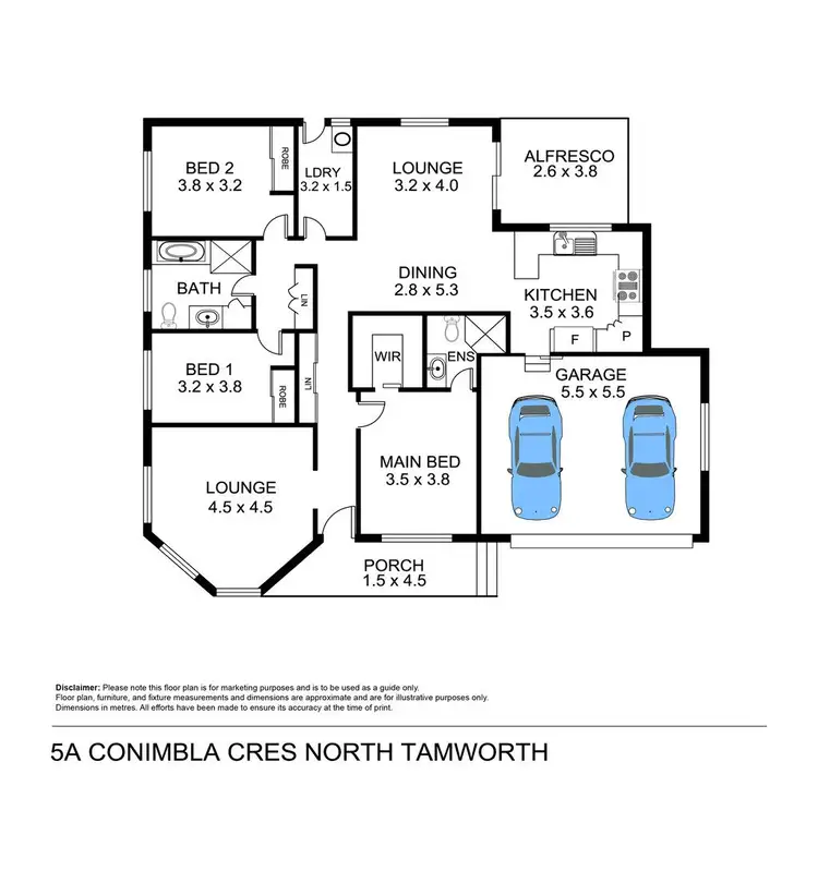 Floorplan of Homely unit listing, 5A Conimbla Crescent, Tamworth NSW 2340