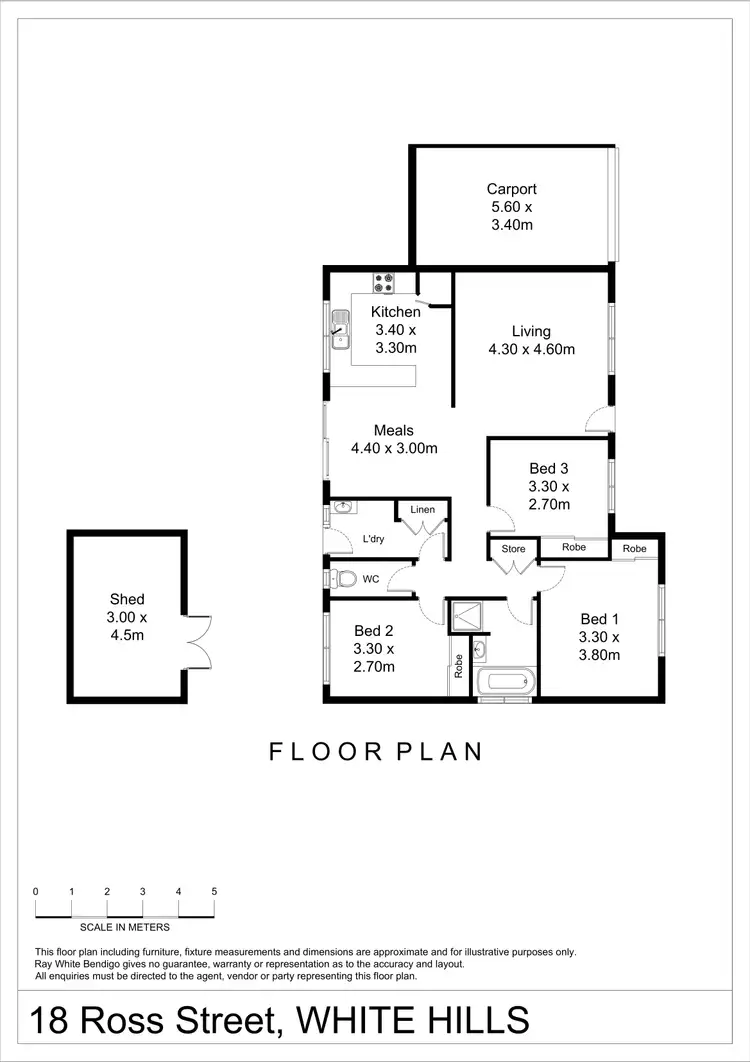 Floorplan of Homely house listing, 18 Ross Street, White Hills VIC 3550
