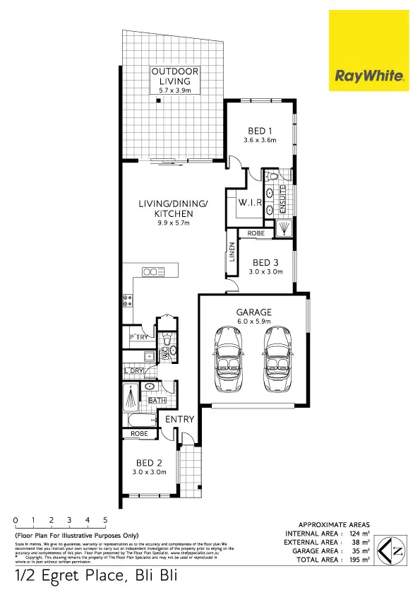 Floorplan of Homely townhouse listing, 1/2 Egret Place, Bli Bli QLD 4560
