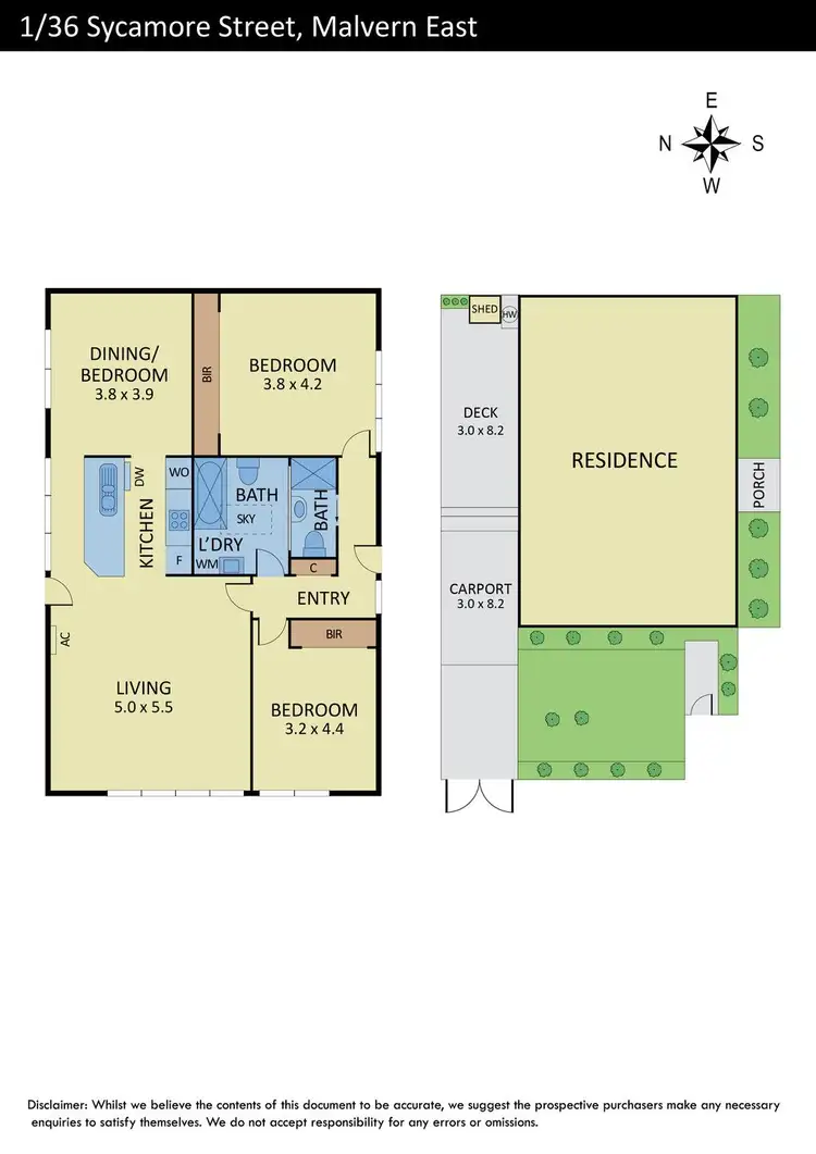 Floorplan of Homely unit listing, 1/36 Sycamore Street, Malvern East VIC 3145