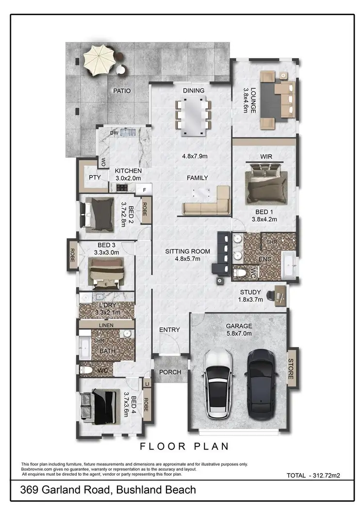 Floorplan of Homely house listing, 369 Garland Road, Bushland Beach QLD 4818