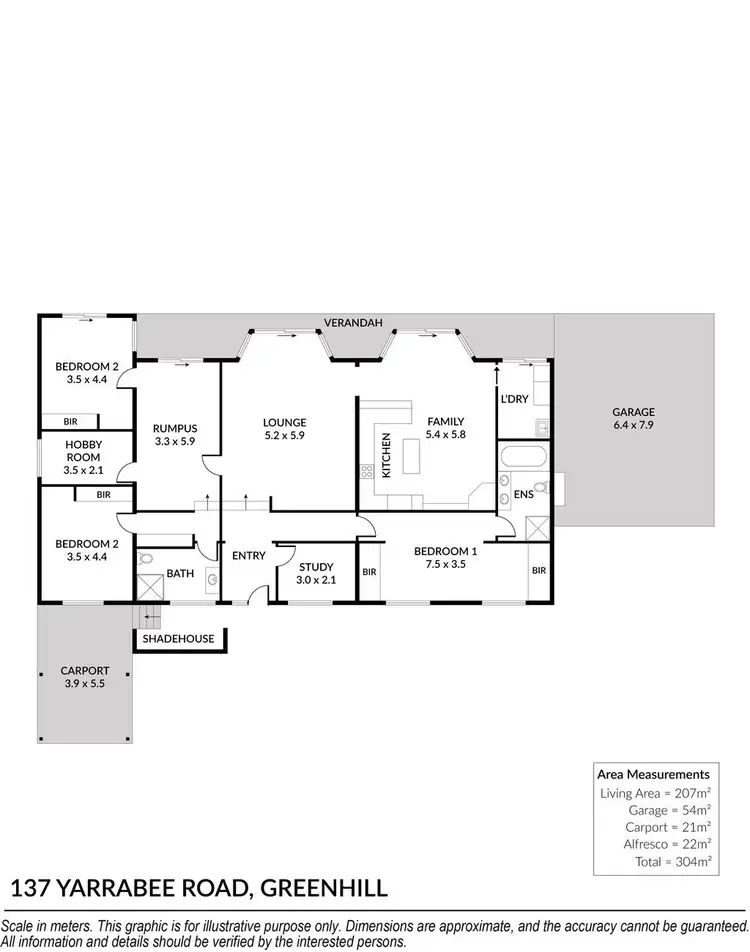 Floorplan of Homely house listing, 137 Yarrabee Road, Greenhill SA 5140
