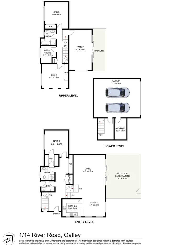 Floorplan of Homely townhouse listing, 1/14 River Road, Oatley NSW 2223