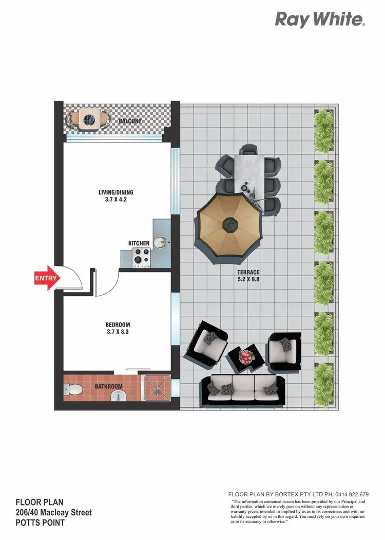 Floorplan of Homely apartment listing, 206/40 Macleay Street, Potts Point NSW 2011