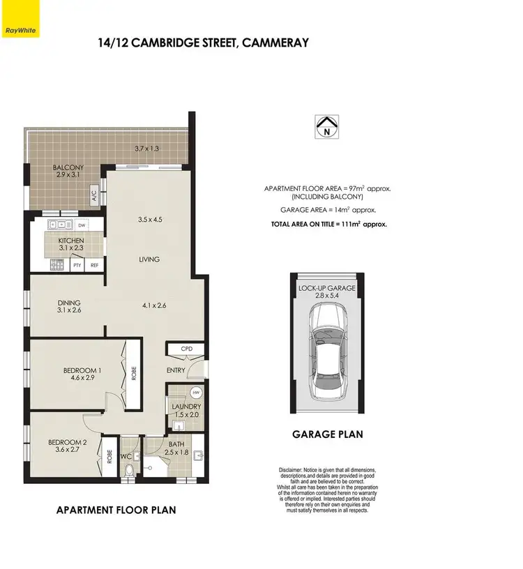 Floorplan of Homely apartment listing, 14/12 Cambridge Street, Cammeray NSW 2062