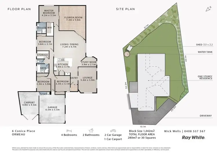 Floorplan of Homely house listing, 6 Conica Place, Ormeau QLD 4208