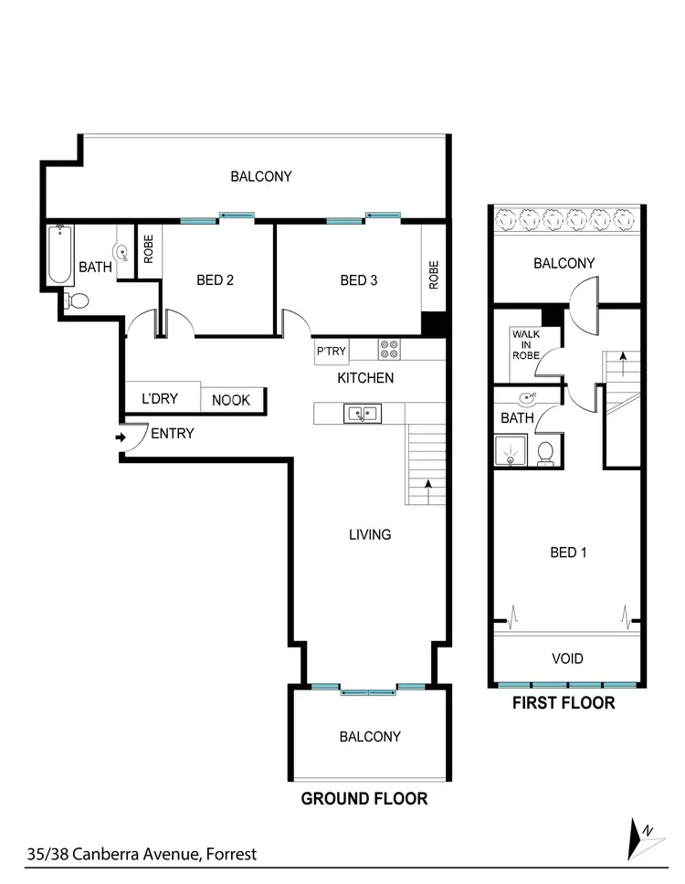 Floorplan of Homely apartment listing, 35/38 Canberra Avenue, Forrest ACT 2603