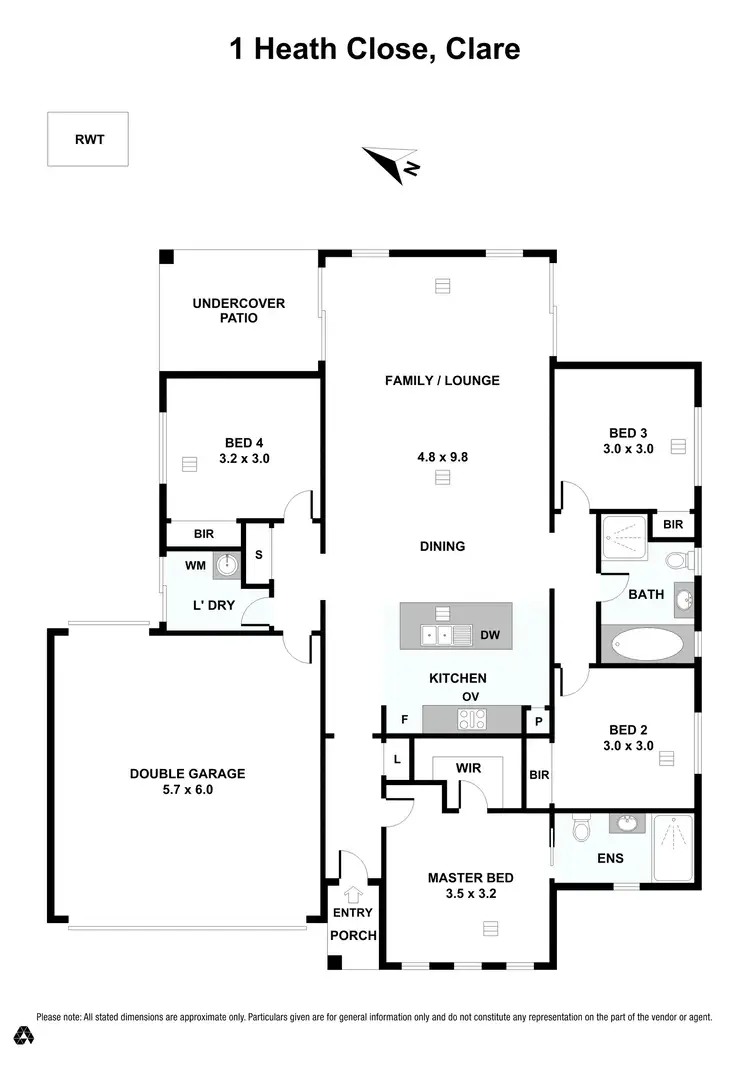Floorplan of Homely house listing, 1 Heath Close, Clare SA 5453