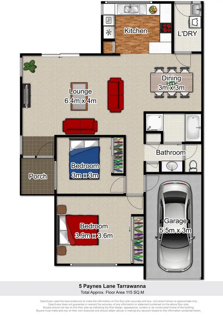 Floorplan of Homely semi-detached listing, 5 Paynes Lane, Tarrawanna NSW 2518