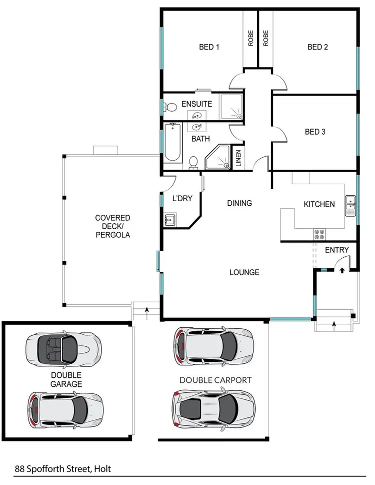 Floorplan of Homely house listing, 88 Spofforth Street, Holt ACT 2615