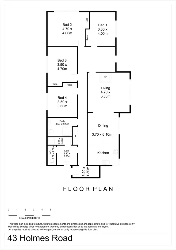 Floorplan of Homely house listing, 43 Holmes Road, Long Gully VIC 3550