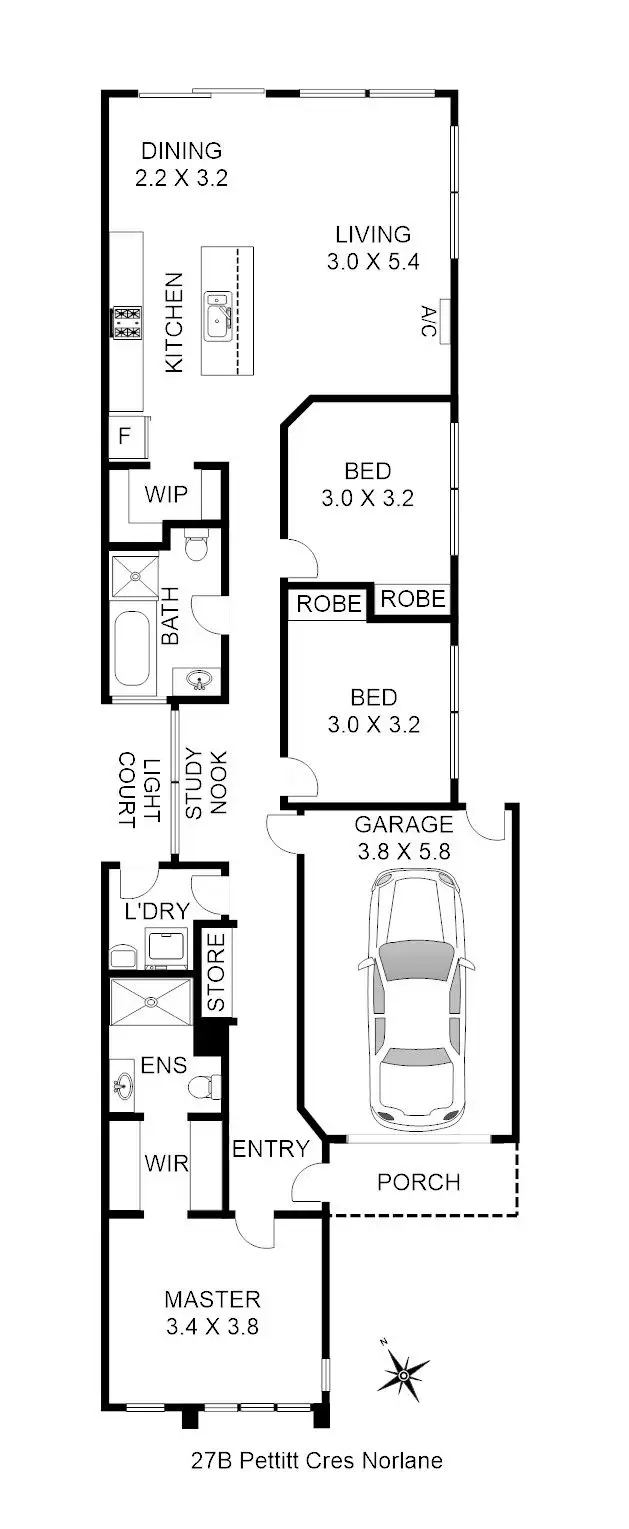 Floorplan of Homely house listing, 27B Pettitt Crescent, Norlane VIC 3214