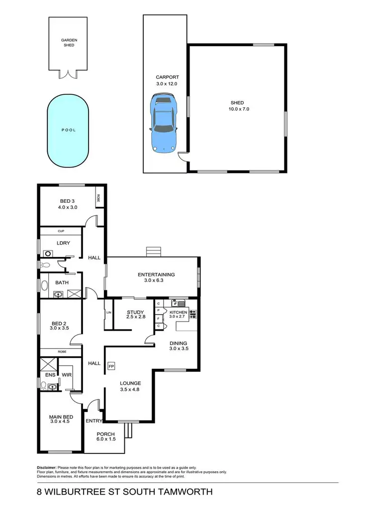 Floorplan of Homely house listing, 8 Wilburtree Street, Tamworth NSW 2340