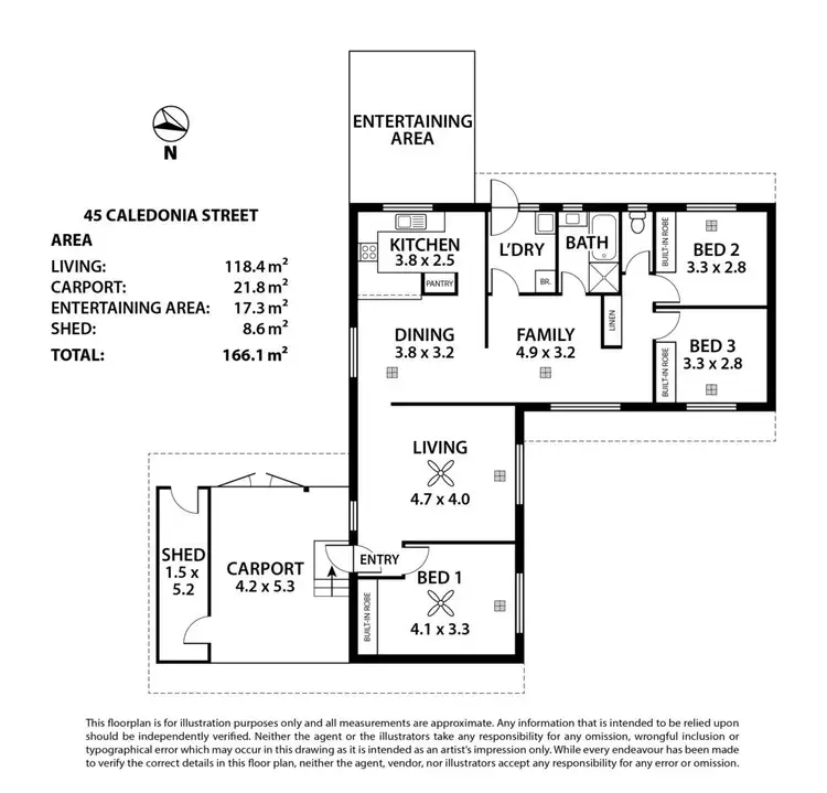 Floorplan of Homely house listing, 45 Caledonia Avenue, Woodside SA 5244