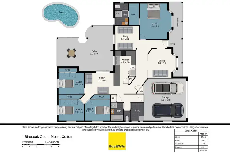 Floorplan of Homely house listing, 1 Sheoak Court, Mount Cotton QLD 4165