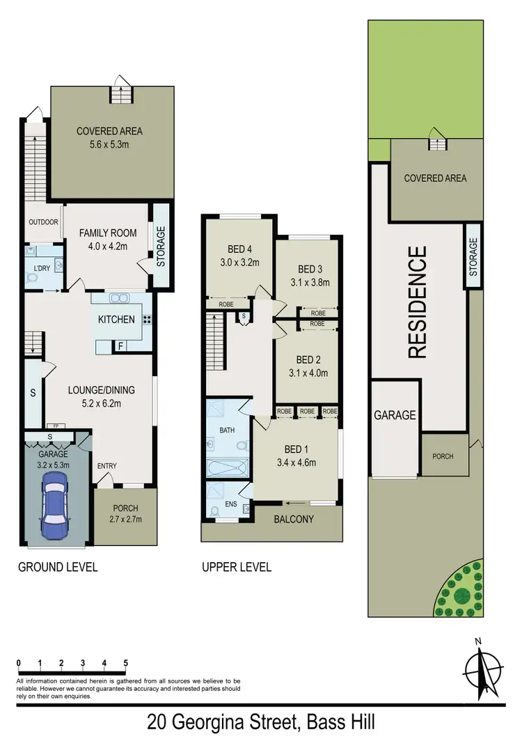 Floorplan of Homely semi-detached listing, 20 Georgina Street, Bass Hill NSW 2197