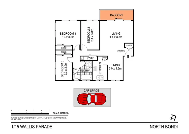 Floorplan of Homely apartment listing, 1/15 Wallis Parade, North Bondi NSW 2026