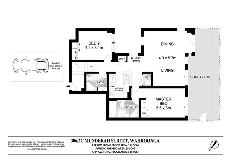 Floorplan of Homely apartment listing, 306/2C Munderah Street, Wahroonga NSW 2076