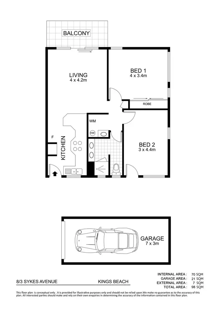 Floorplan of Homely unit listing, Unit 8/3 Sykes Avenue, Kings Beach QLD 4551