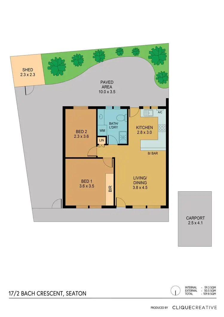 Floorplan of Homely unit listing, 17/2 Bach Crescent, Seaton SA 5023