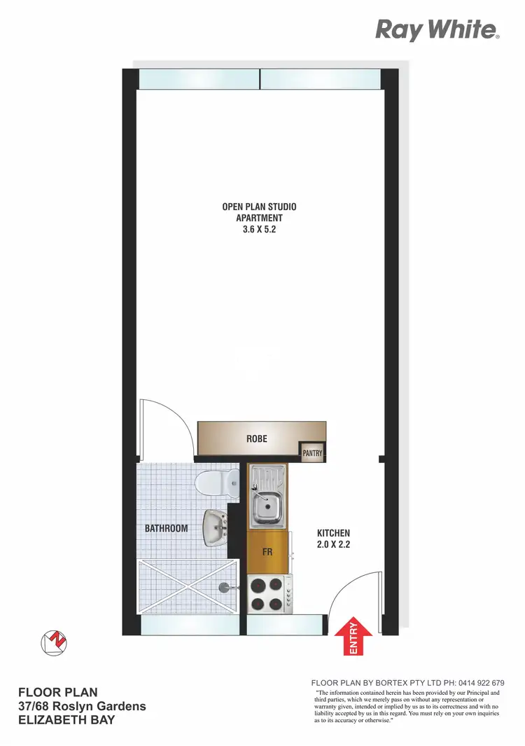 Floorplan of Homely studio listing, 37/68 Roslyn Gardens, Elizabeth Bay NSW 2011