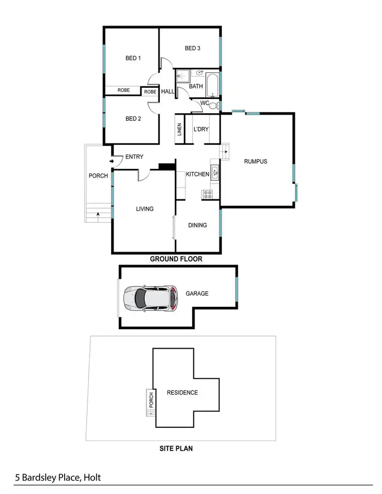 Floorplan of Homely house listing, 5 Bardsley Place, Holt ACT 2615