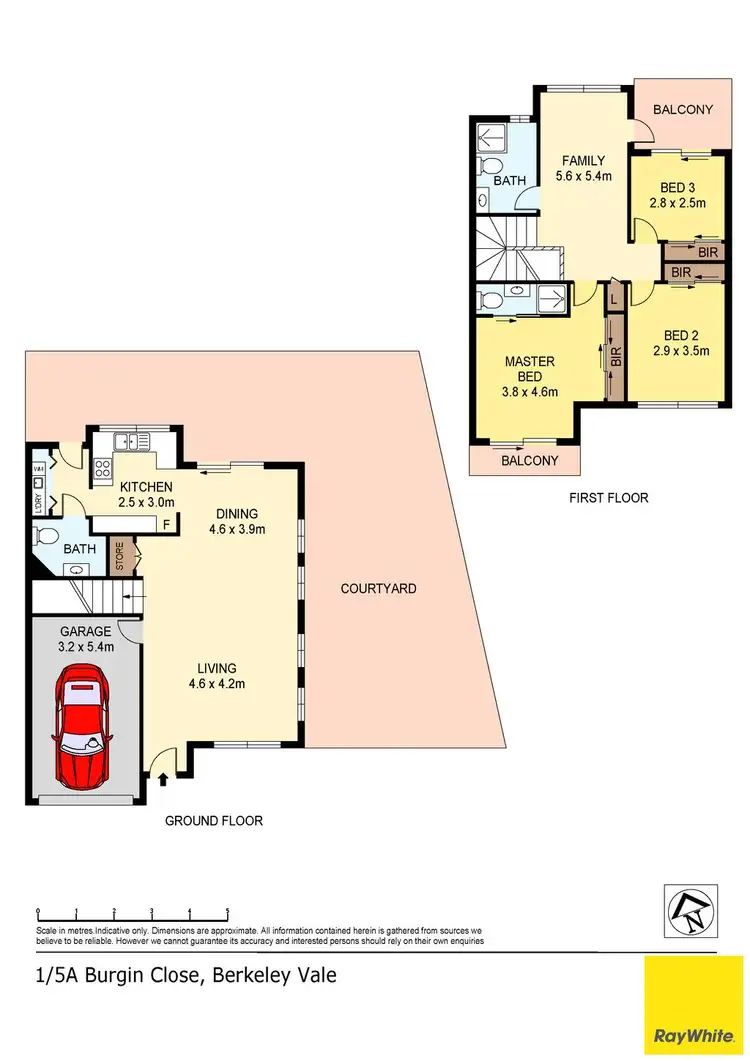 Floorplan of Homely townhouse listing, 1/5A Burgin Close, Berkeley Vale NSW 2261